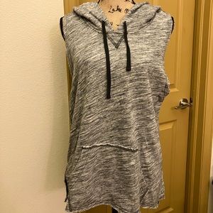 Abercrombie & fitch hooded sleeveless sweatshirt vest gray medium M 8 10 active